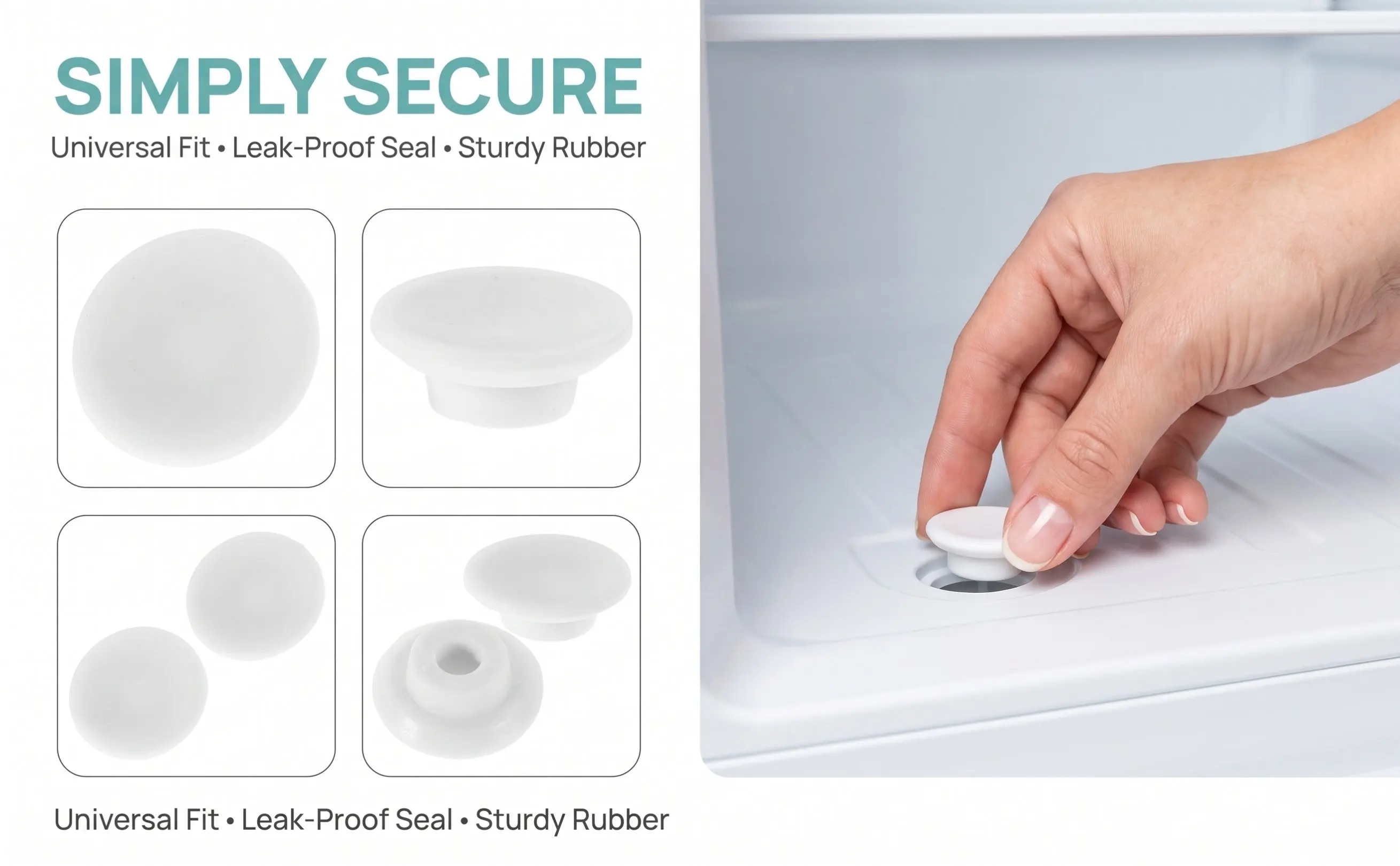 2Pcs Rubber Freezer Drain Hole Plug Refrigerator Cooler Pipe Drainage Cap Universal Flexible Expansion Stopper Leak Prevention