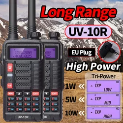 2 Stuks Baofeng Uv 10r Professionele Walkie Talkies High Power Dual Band 2 Way Cb Ham Radio Hf Transceiver Vhf Uhf Bf UV-10R Nie