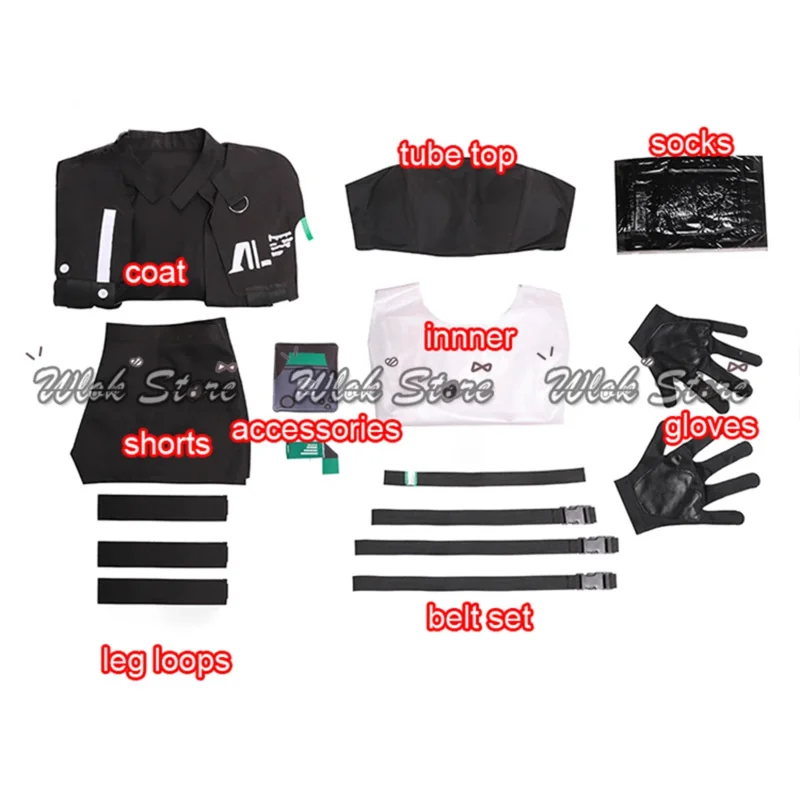 الفتيات فرونت لاين 2: اكسليوم تولولو تأثيري حلي سترة معطف القمم السراويل الجوارب قفازات امرأة هالوين حفلة كرنفال وتتسابق