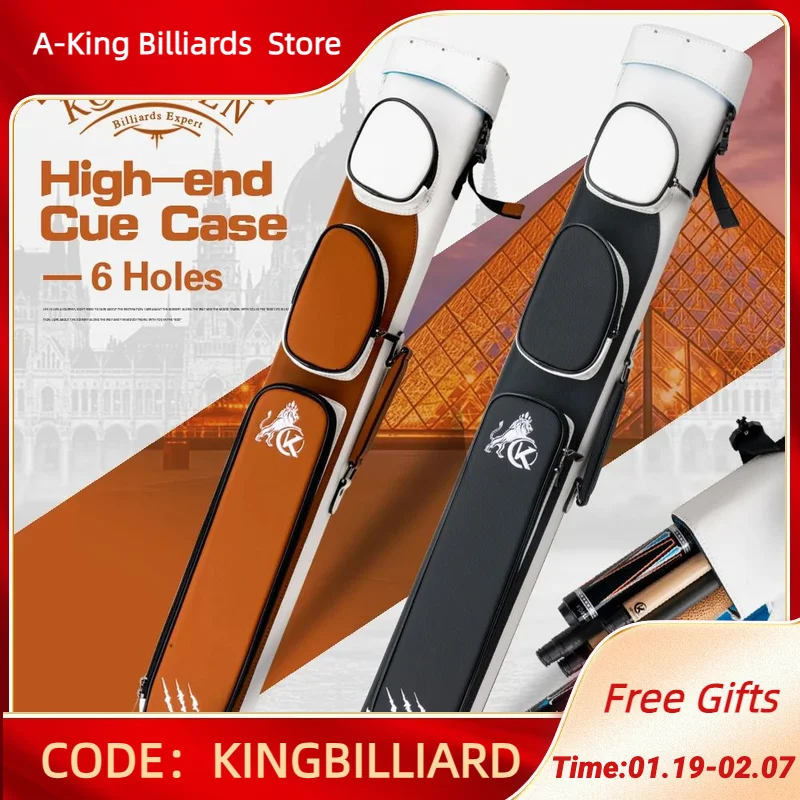 KONLLEN King Billiard 6 Holes Hard Cue Case 2 Butts 4 Shafts 6 Colors Oxford Bag Carry Sturdy Wear-resistant Convenience Case