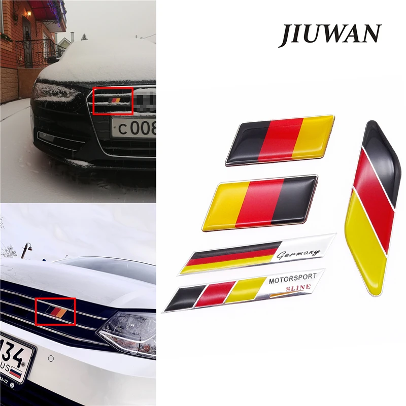 Universal Car Sticker German Flag Emblem Badge Emblem Deutsch Bumper Front Decoration Grille Auto Decal For Benz VW Audi Golf