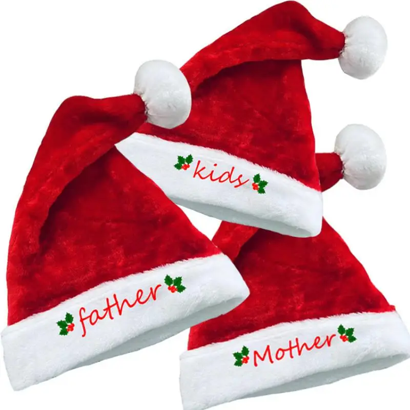 Christmas Plush Christmas Hat High-End Short Plush Christmas Hat Manufacturer Wholesale Christmas Decoration Products Families