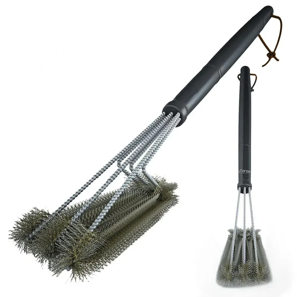 Barbecue Cleaning Brush 3 Stainless Steel Brushes Combined With 1 Stainless Steel Bristle Cleaning Brush Barbecue Accessories