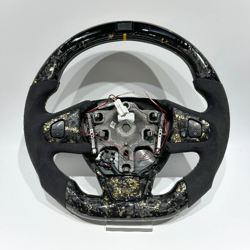 

Позолоченное рулевое колесо из углеродного волокна для Clio 4, Renault со светодиодной подсветкой для Clio 4 RS Megane, автомобильная часть рулевого колеса для Renault