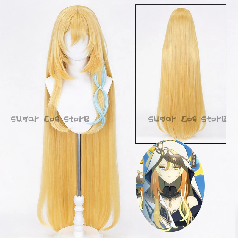 Genshin Impact Naberius Rhinedottir Cosplay Wig Game Role Play Long Blonde Mixed Orange Heat Resistant Hair For Halloween Party