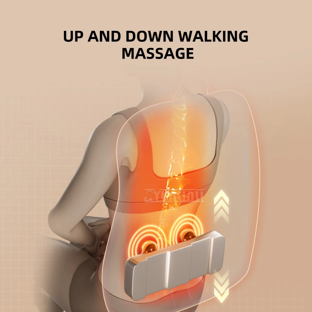 

Electric Back Massager with Heat Portable Massage Cushion Cervical Waist Support Deep Tissue Kneading Shiatsu Rechargeable Use