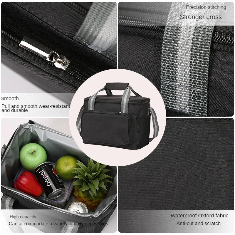 New 15L Oxford Cloth Thermal Bag Insulated Cooler Bag Large Capacity Portable Thermal Bag Outdoor Waterproof Picnic Ice Bag