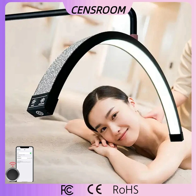 

28inch Half Moon Light Lamp with Diamond 50W Arc Shape Floor Ring Lights for Eyebrow Eyelash Extension Studio Fill Light