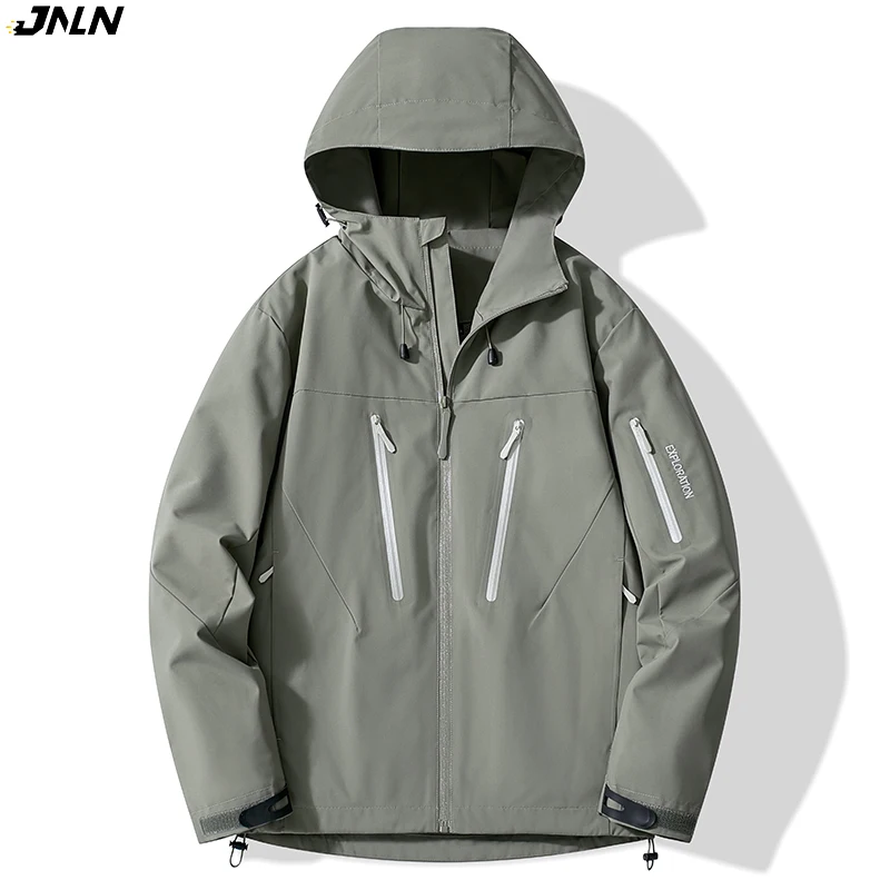 JNLN Men's Women's Waterproof Jacket Hiking Camping Trekking Mountaineering Rain Coat Unisex Outdoor Sport Windproof Windbreaker