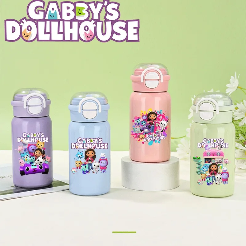 

500ML Gabby Dollhouse 316 Stainless Steel Insulated Cup Cartoon Anime Pattern Print Water Bottle Winter Thermos Cups Party Gifts