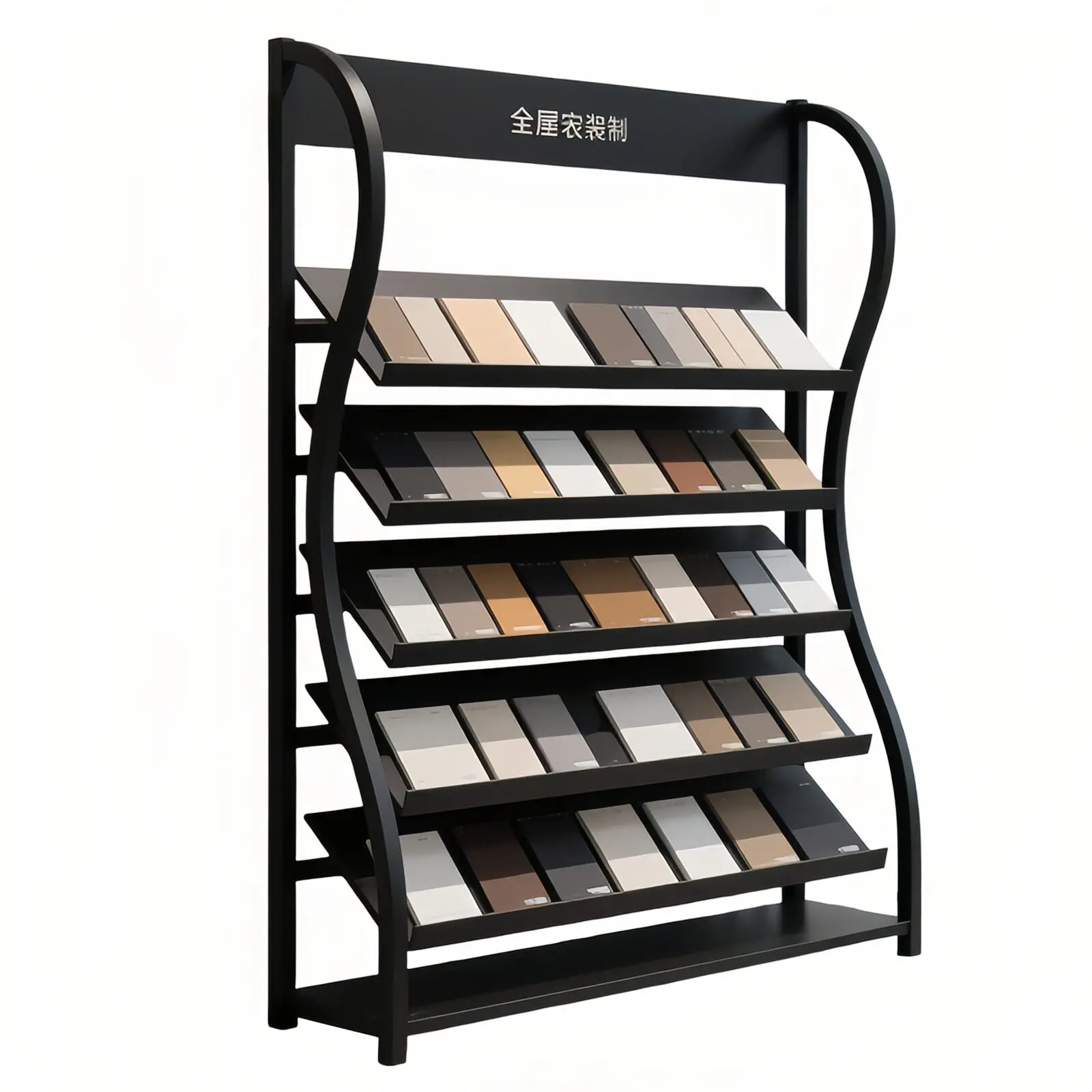 Cabinet door panel sample tile display stand aluminum gusset stone floor tile sample shelf