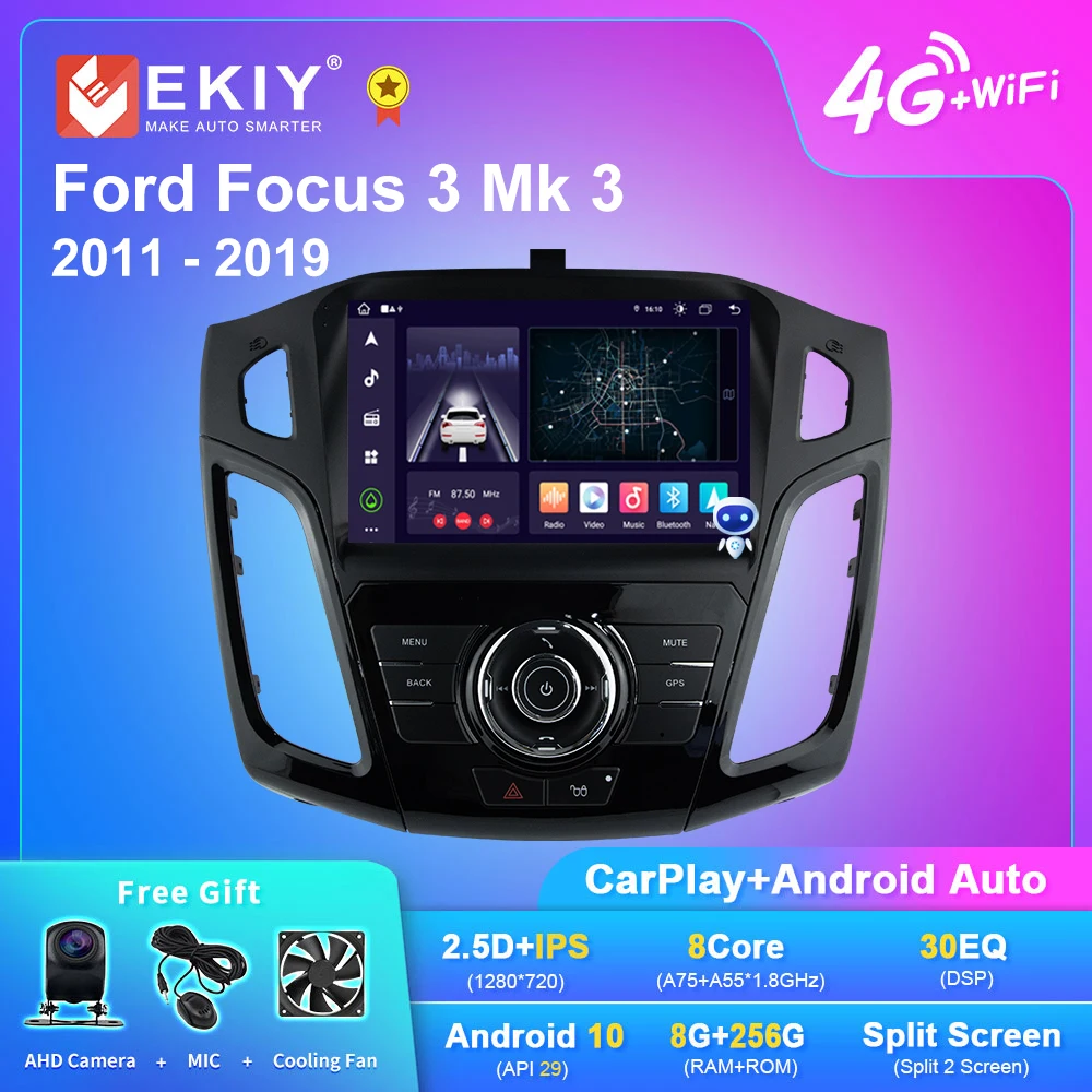 

EKIY X7 For Ford Focus 3 Mk 3 2011-2019 Car Radio Multimedia Video Player Navi GPS Android 10 AI Voice Control No 2 Din DVD HU