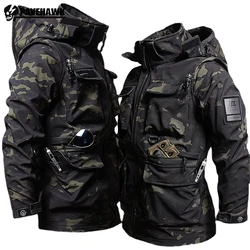 Tactical Winter Camo Sets Men Outdoor Training Warm Combat Suit Soft Shell Waterproof Hooded Jacket Hiking Fleece Pants 2-pcs