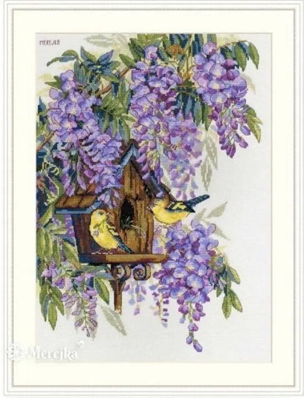 Merejka K-137 Wisteria Nest 39-50 counted 16CT 14CT 18CT DIY Cross Stitch Sets Chinese Cross-stitch Kits Embroidery Needlework