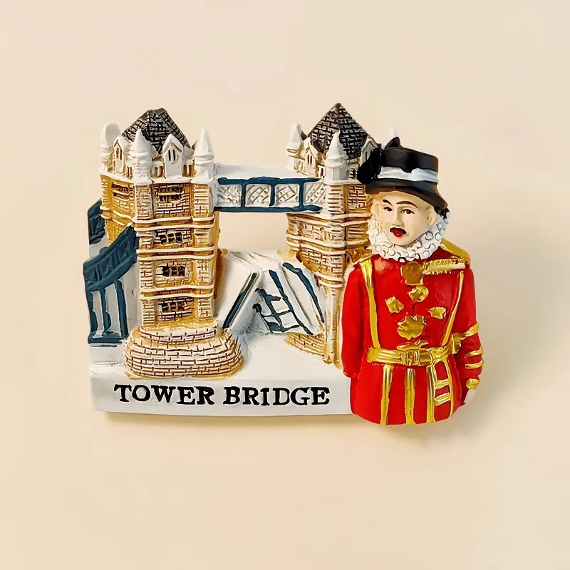 Buckingham Palace, Tower Bridge, London Handmade Painted 3D Fridge Magnets Tourism Souvenirs Refrigerator Magnetic Stickers Gift