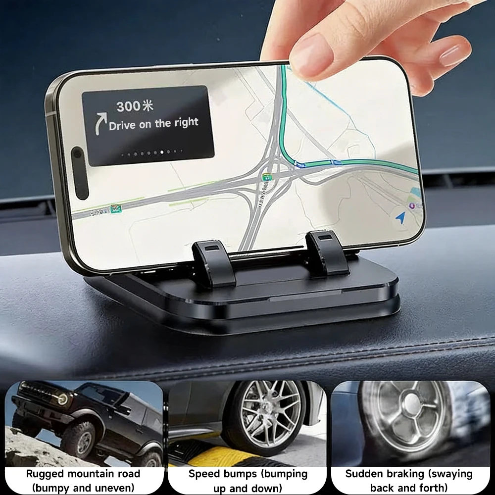 Universal Dashboard Car Phone Mount 360 Degree Rotation Phone Stand Mobile Phone Holder With Number Plate Temporary Parking Card - view 4