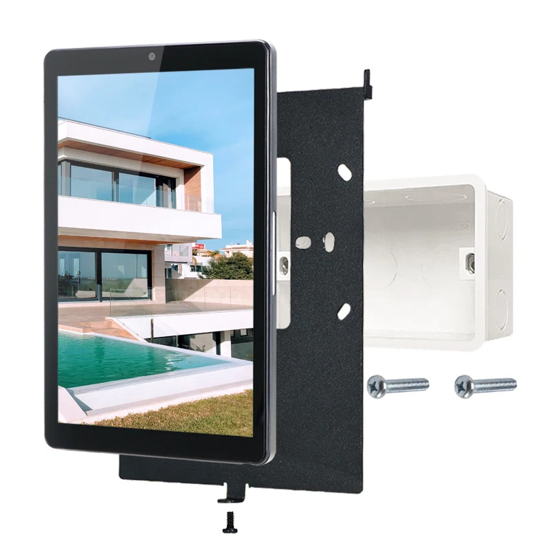 2024 YC-SM08P Cheap price Poe RJ45 wifi 8 inch in wall industrial android tablet support 86 size wall box smart home panel