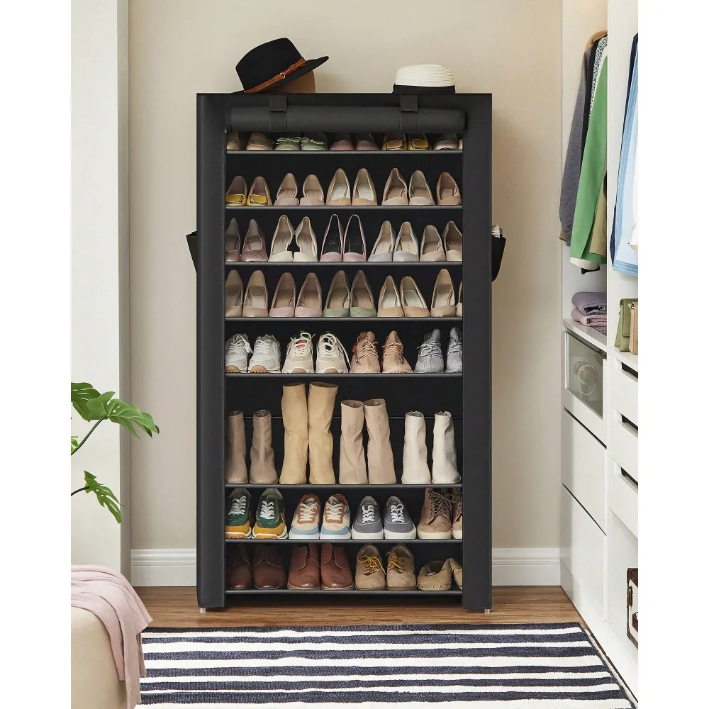 

Shoe Rack, 9 Tier Shoe Organizer With Nonwoven Fabric Cover, Shoe Storage Shelf For 40-50 Pairs Of Shoes, Entryway, Suitable