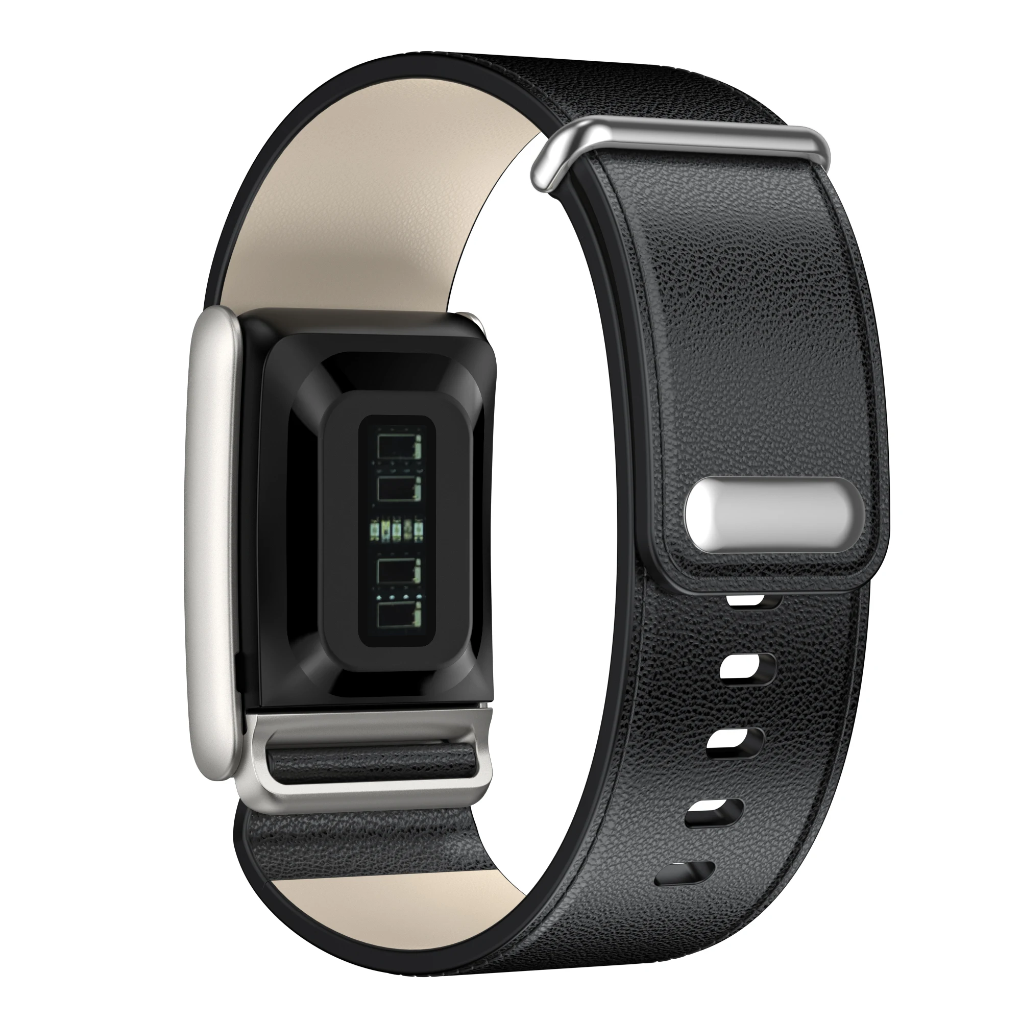 HUADAI حزام من الجلد متوافق مع حزام Whoop 5.0 للرجال والنساء، أشرطة معصم بديلة متينة من الجلد الطبيعي