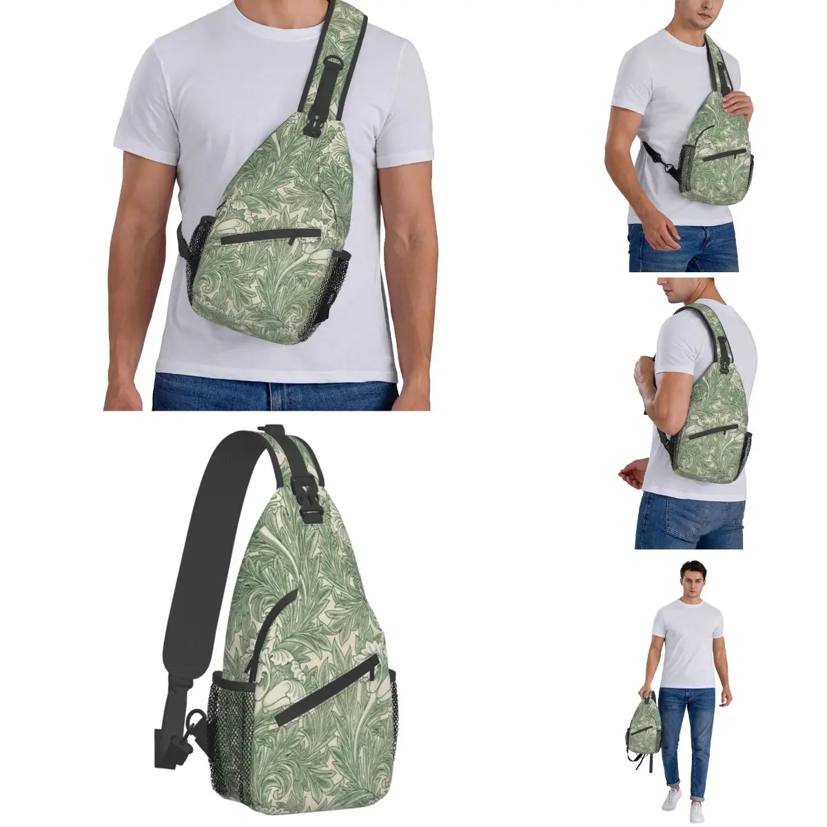 William Morris Tulpe Schulter taschen Brust Cross body Schulter Schlinge Rucksack Outdoor Wandern Tages rucksäcke Blumen Kunst Mode Tasche