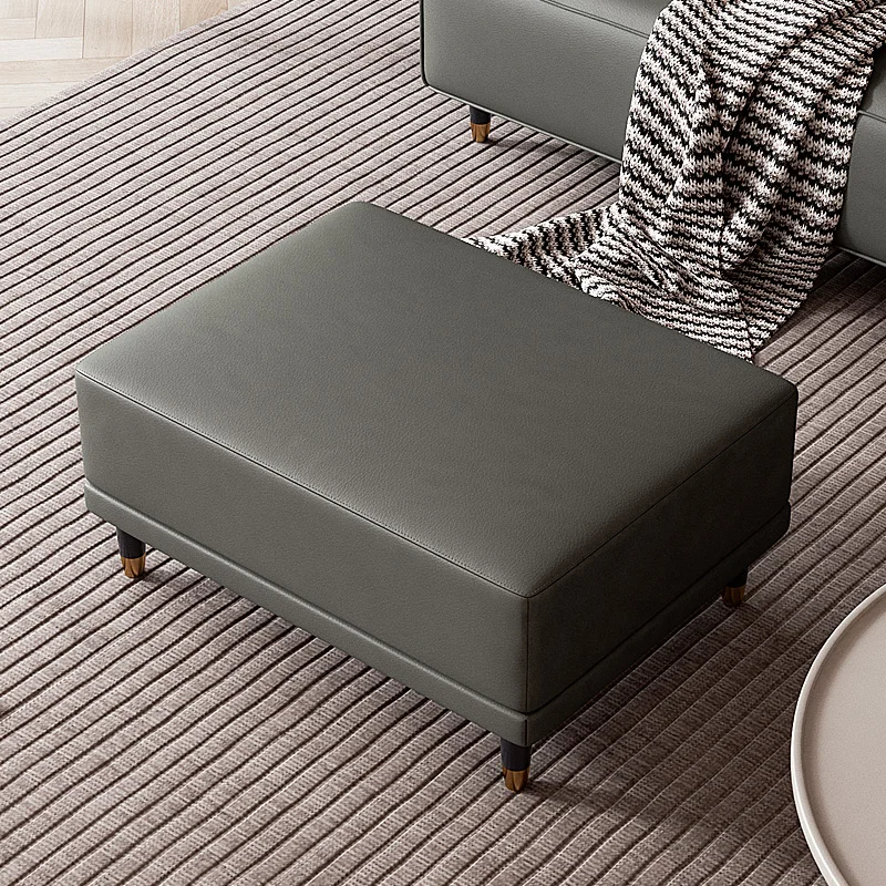 

European Industrial Leather Stool Leg Pads Near Door Sofa Shoe Bench Stool Pouf Ottoman Sillas Para Sala De Estar Furniture