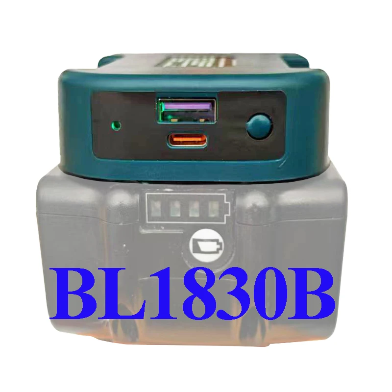 محول أجزاء بطارية ليثيوم أيون لديوالت 20 فولت DCB200 لماكيتا 18 فولت BL1830 بطاريات ليثيوم نوع C شاحن بنك الطاقة USB