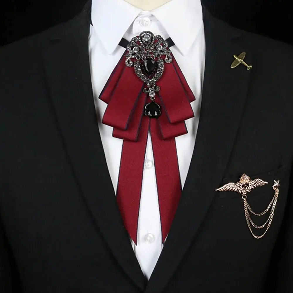 الشريط الأسود حجر الراين الشريط ربطة العنق حجر الراين كريستال الشريط القوس بروش نسيج القماش الفن اليدوية ربطة القوس فيونكة