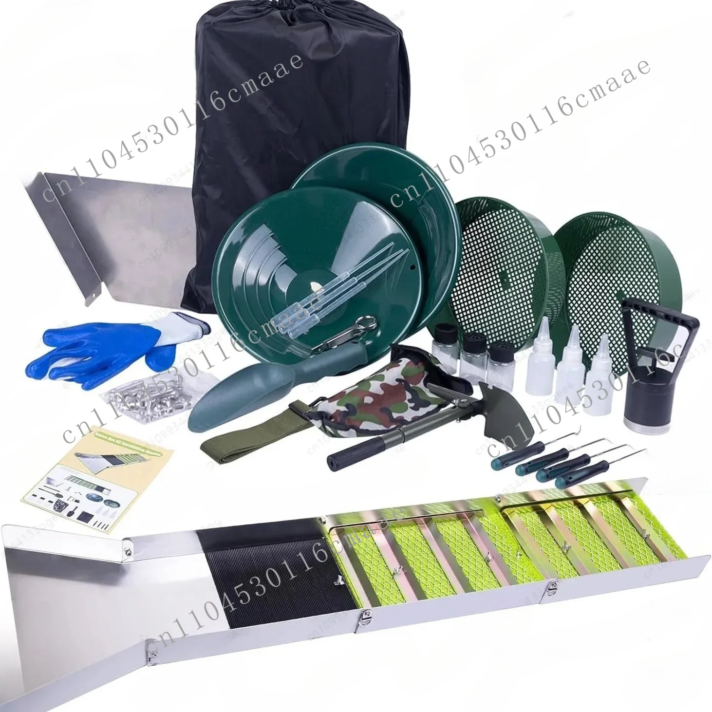 Unpowered Gold Selection Chute Portable Rubber  Panning Chute Kit For River Stream Prospecting Gold Mining Recovery Equipment