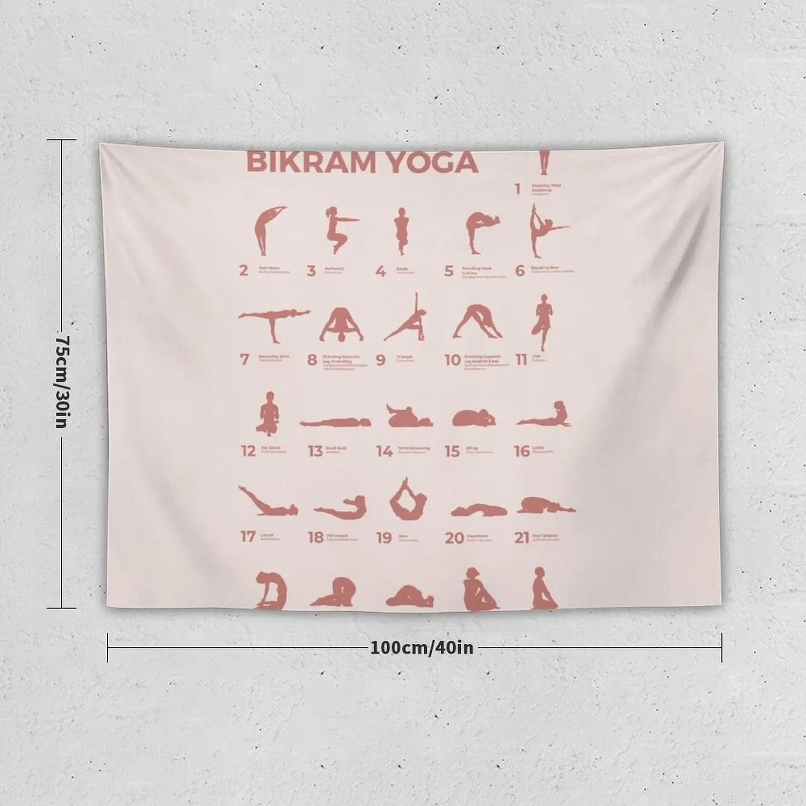 New The 26 Poses of Bikram Yoga Peach Tapestry Wallpaper Bedroom Home And Comfort Decor Hanging Wall Tapestry