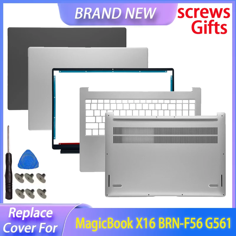 Cubierta de repuesto para Honor MagicBook X16 BRN-F56 BRN-G561 H56 H76 cubierta trasera LCD para portátil bisel frontal reposamanos cubierta inferior