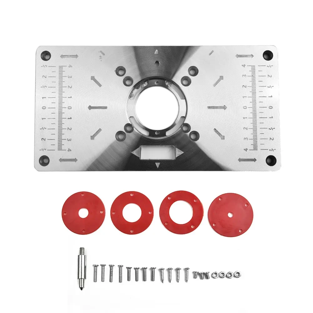 Aluminium Router Table Insert Router Plate Table for Woodworking Trim Routers Wood Trimming Milling Tools with Accessories