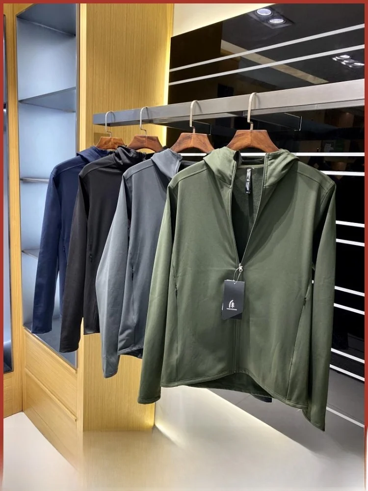 

Мужская куртка высокого класса на открытом воздухе с капюшоном на подкладке Fce, универсальное осенне-зимнее новое модное пальто чистого цвета