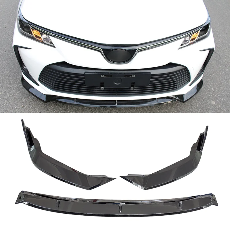 Damei alerón de parachoques delantero para Corolla 2019 2019 2020 2021, accesorios para automóviles, Kit de carrocería de alerón de labio delantero ABS de tres etapas