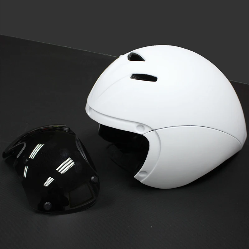 خوذات الترياتلون الاحترافية للوقت التجريبي، خوذة هوائية لركوب الدراجات على الطرق مع نظارات مغناطيسية