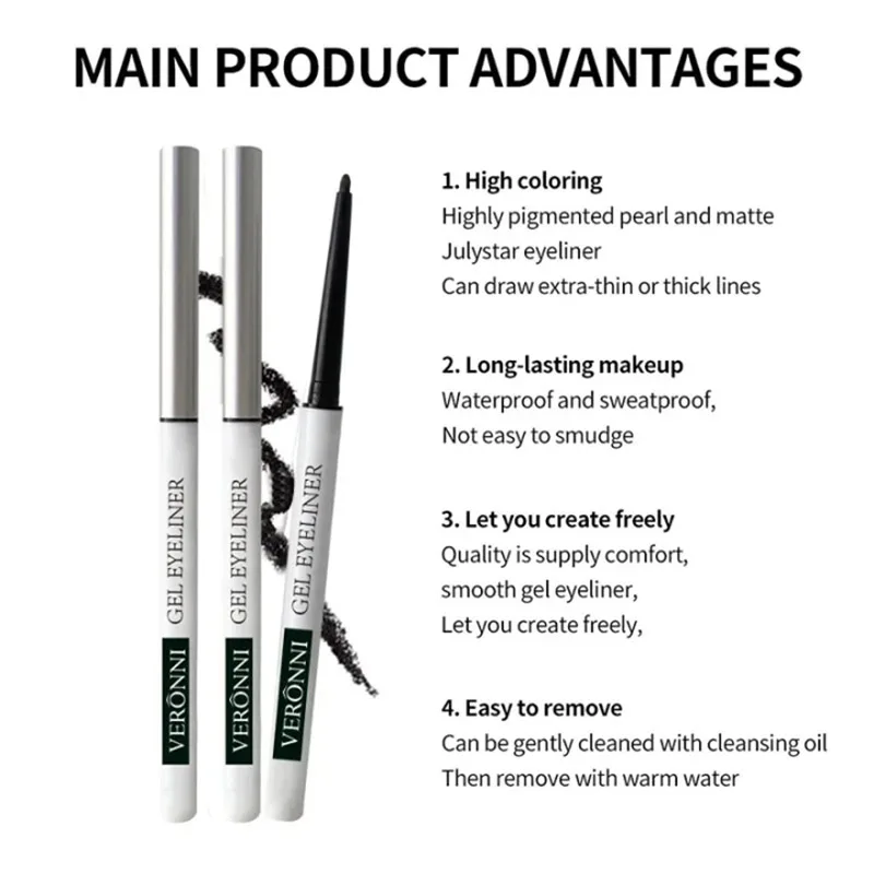 12pcs/Set Ultra-thin Waterproof Liquid Eyeliner Korean Makeup for Women Quick Dry Smooth Eye Liner Long Last Lower Eyelash Pen