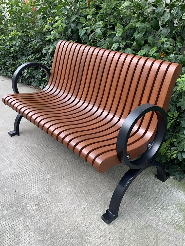 Outdoor shopping mall leisure seat preservative wood