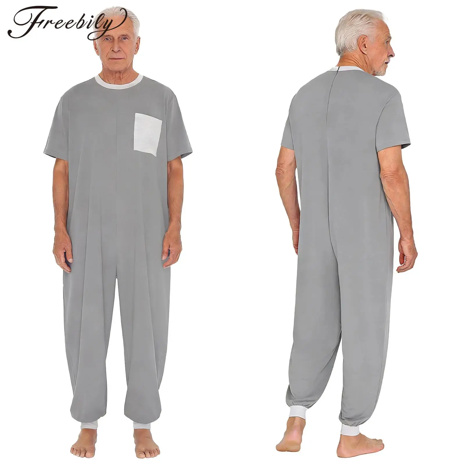 

Адаптивный комбинезон унисекс для взрослых с защитой от полос, одежда для аутизма, пожилых людей Альцгеймера, одежда для особых потребностей, молния сзади ‌ Комбинезон для бега для повседневного ношения