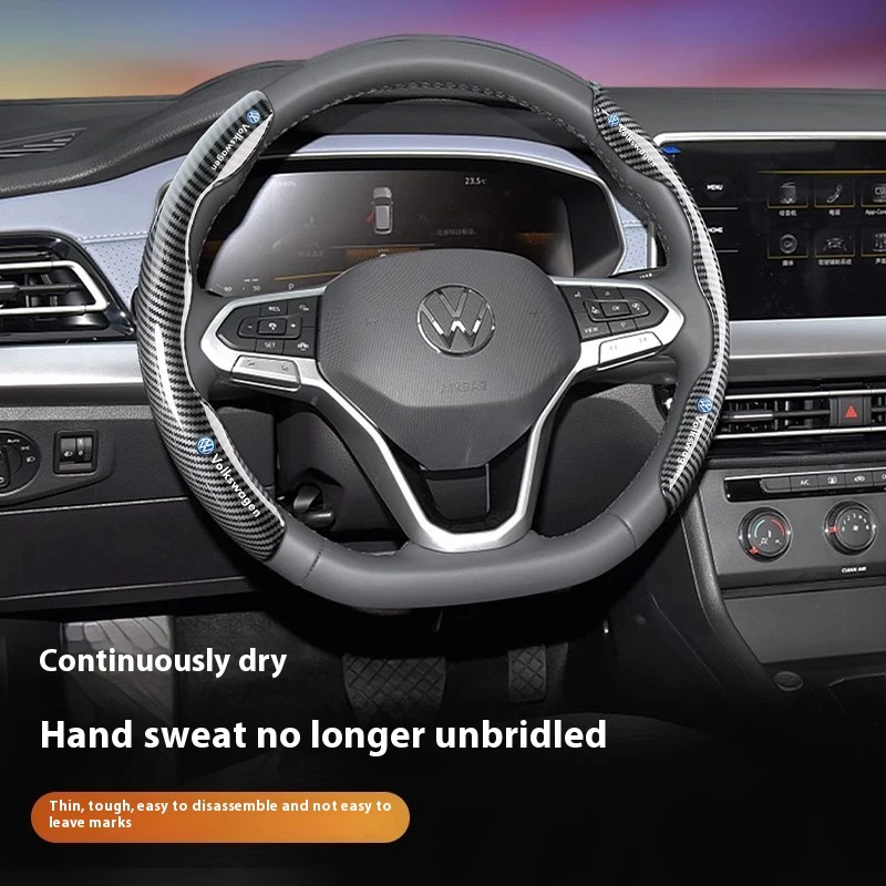 

Car Carbon Fiber Steering Wheel Cover Nonslip For Volkswagen R Golf GTI Passat Polo Touareg Jetta Tiguan Beetle Magotan Scirocco