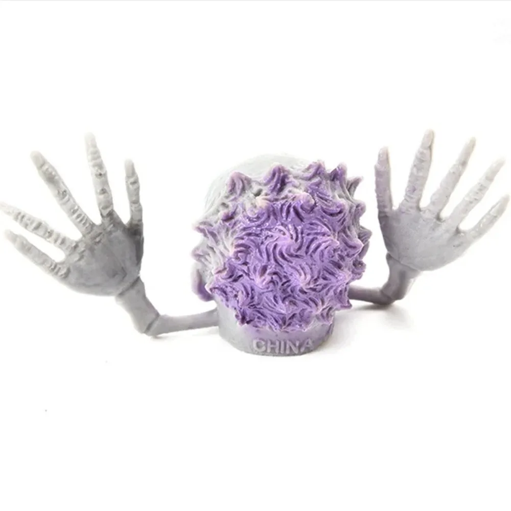 6개입 재미있는 레진 할로윈 유령 머리 손가락 인형 휴대용 부드러운 이야기 인형 유니섹스 할로윈 인터랙티브 선물 어린이용