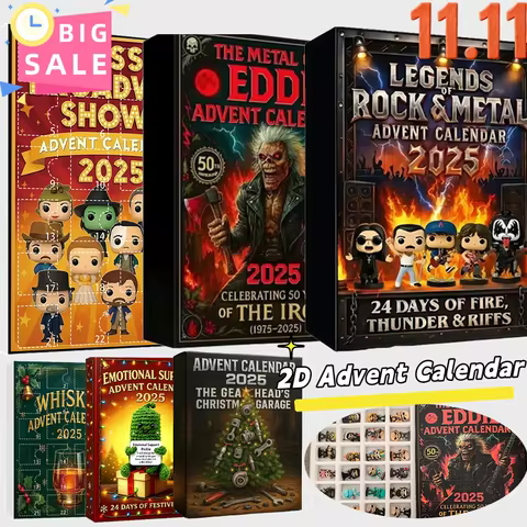 2025 Advent Calendar 2D Acrylic Characters Collection Rock Metal Music Broadway Gearhead Eddie Memorabilia Wall Display Decor