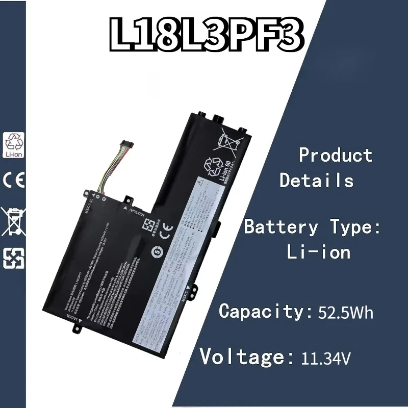 

11,34 В 52,5 Втч L18L3PF3 Аккумулятор для ноутбука Lenovo Ideapad S340-14 S340-15IWL Xiao Xin 14-2019 15-2019 L18C3PF6 L18M3PF6 L18C3PF7