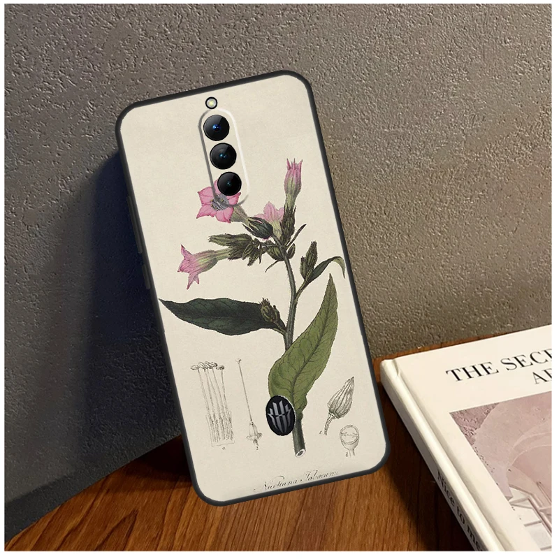 Botanical Drawings Flowers Plants Case For ZTE Nubia Red Magic 6 7 8 Pro Plus Soft Cover For Red Magic 6S 7S Pro 5G 5S 6R