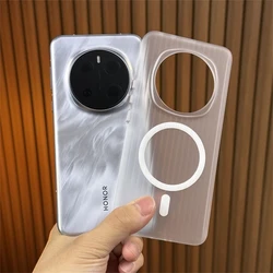 Magnetic Case For Honor Magic 7 Pro Case For MagSafe Transparent Luggage Stripe Phone Cover For Magic7 7Pro 5G Hard Shell Bumper