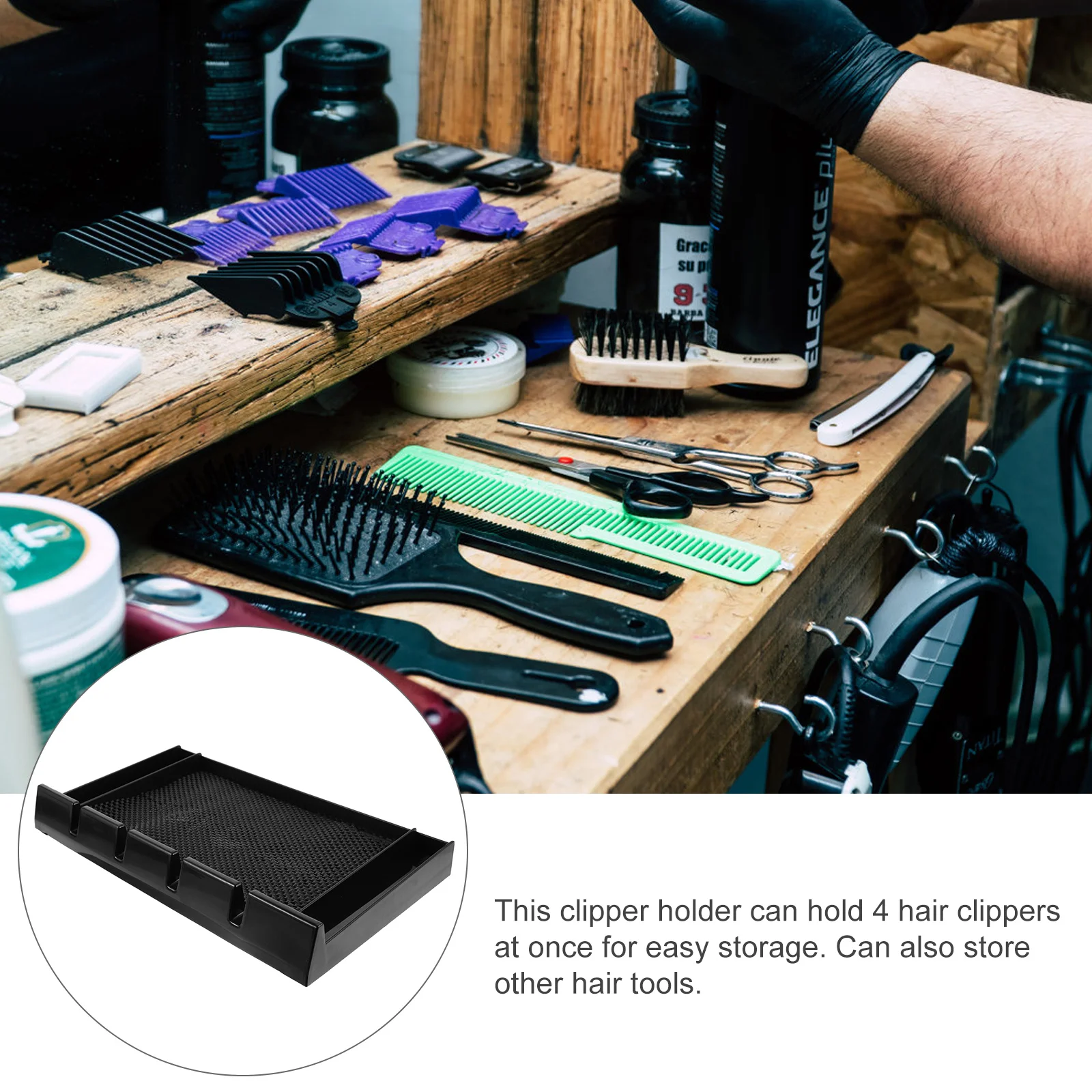 

Electric Hair Trimmer Storage Stand Universal Clipper Holder Rack for Barbers Hairstylist Salon Stations Professional