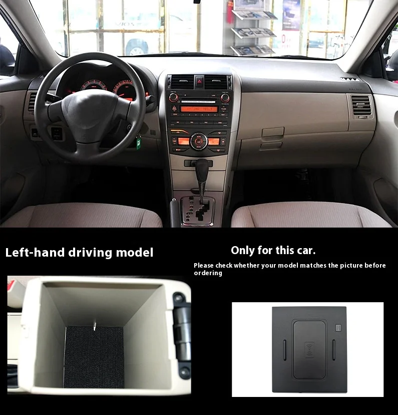 2 DIN The Latest 15W Wireless charger,Special on-board QI phone fast charging panel Car Accessories For Toyota Corolla 2007-2012