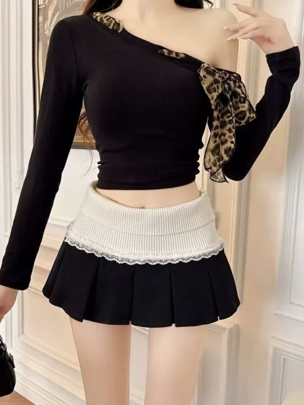 Sexy Ultra-Short  Skirt Pure Desire Dance Short Skirt Student Lace Pleated Skirt JK Skirt High Waist Polyester Fabric