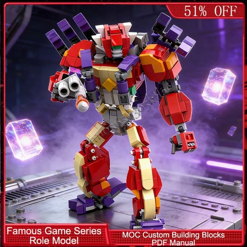 482 ELEMENTY Brickheadz Smash Titan Bot MOC Klocki Konstrukcyjne Modułowe Kreatywne Projektowanie Edukacyjne DIY Zabawki Prezent dla Chłopców na Święta