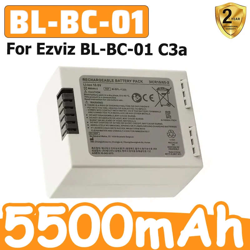 New High-Quality Battery for Ezviz BL-BC-01 C3a Battery 5500mAh