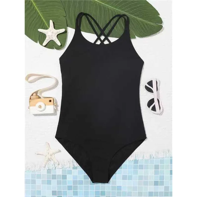 Costume da bagno intero per ragazze rosa 8-12 anni Costume da bagno per bambini Costumi da bagno per bambini adolescenti 2025 Costumi da bagno carini a costine Body da spiaggia