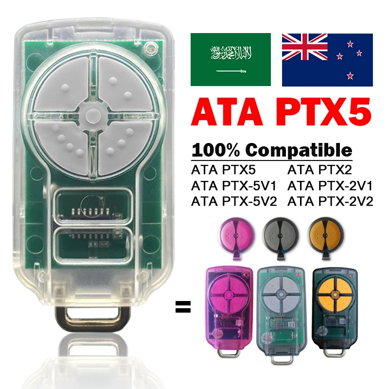 ATA PTX5 PTX2 PTX 5V2 5V1 2V2 2V1 GDO-9v3 ​GDO9v2 Garage Door Remote Control 433MHz Rolling Code Gate Opener Remote Control